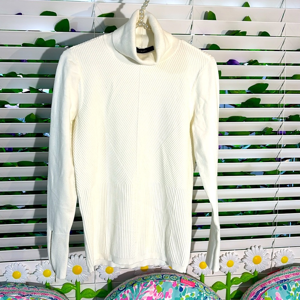 White House Black Market Cream Turtleneck Sweater